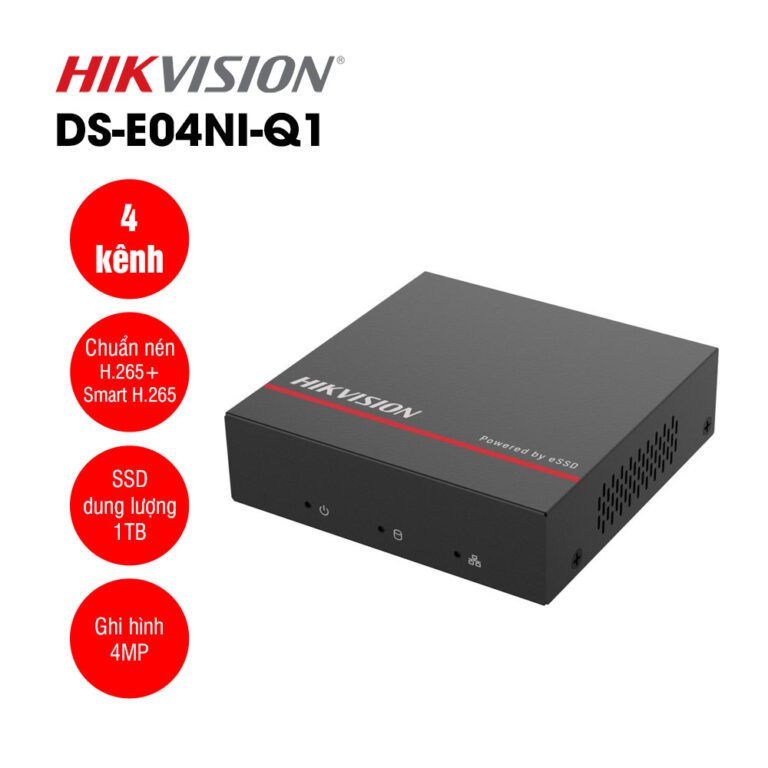 Đầu ghi IP 4 kênh tích hợp ổ cứng SSD Hikvision DS-E04NI-Q1