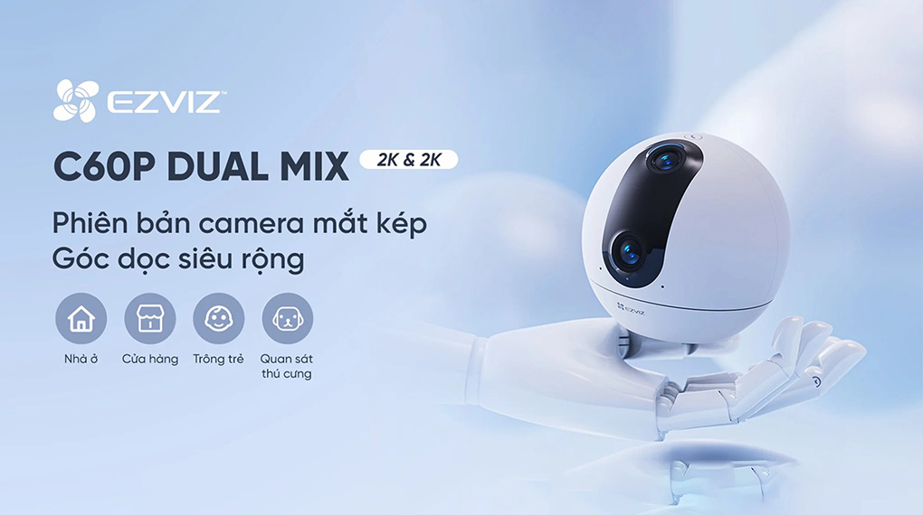 Camera mắt kép quay quét 2K+ EZVIZ C60P Dual Mix