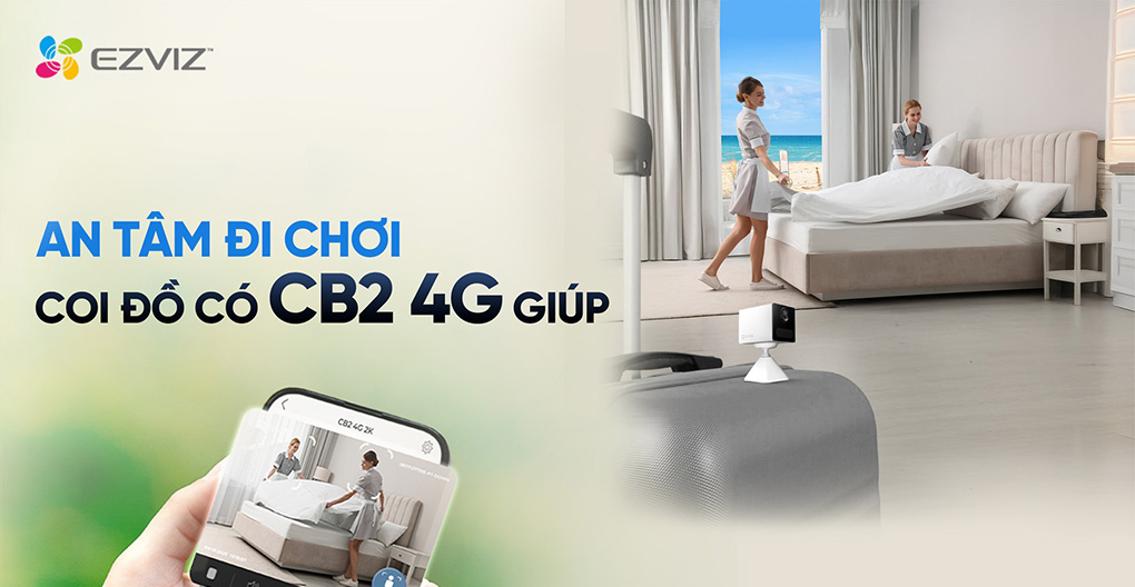 Camera pin sạc EZVIZ CB2 4G Kit 2K