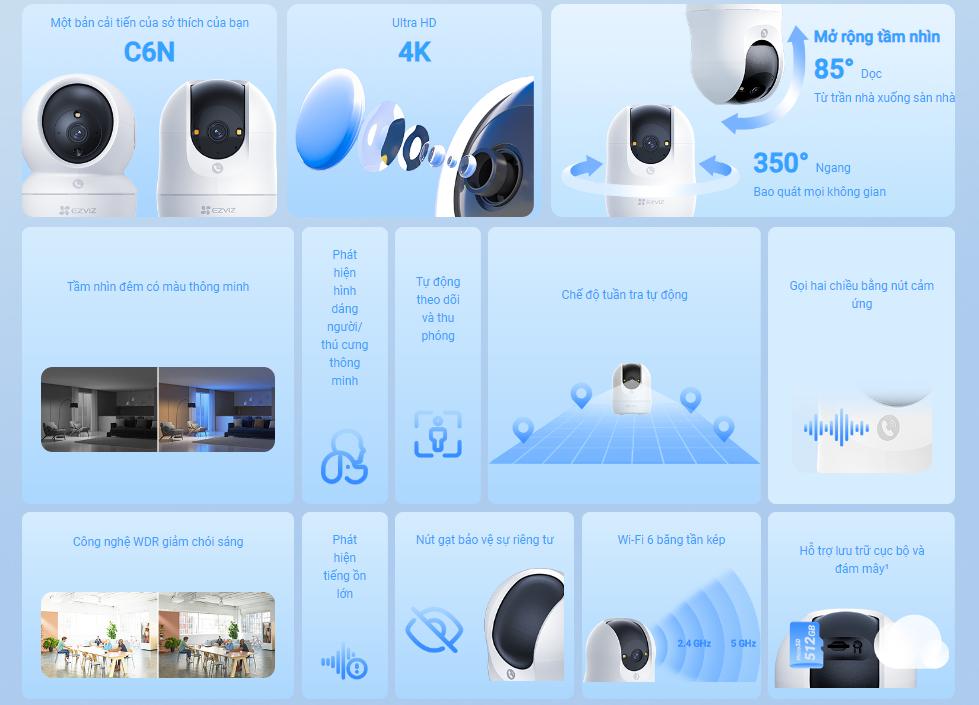 Camera trong nhà EZVIZ C6N G1 4K Ultra HD