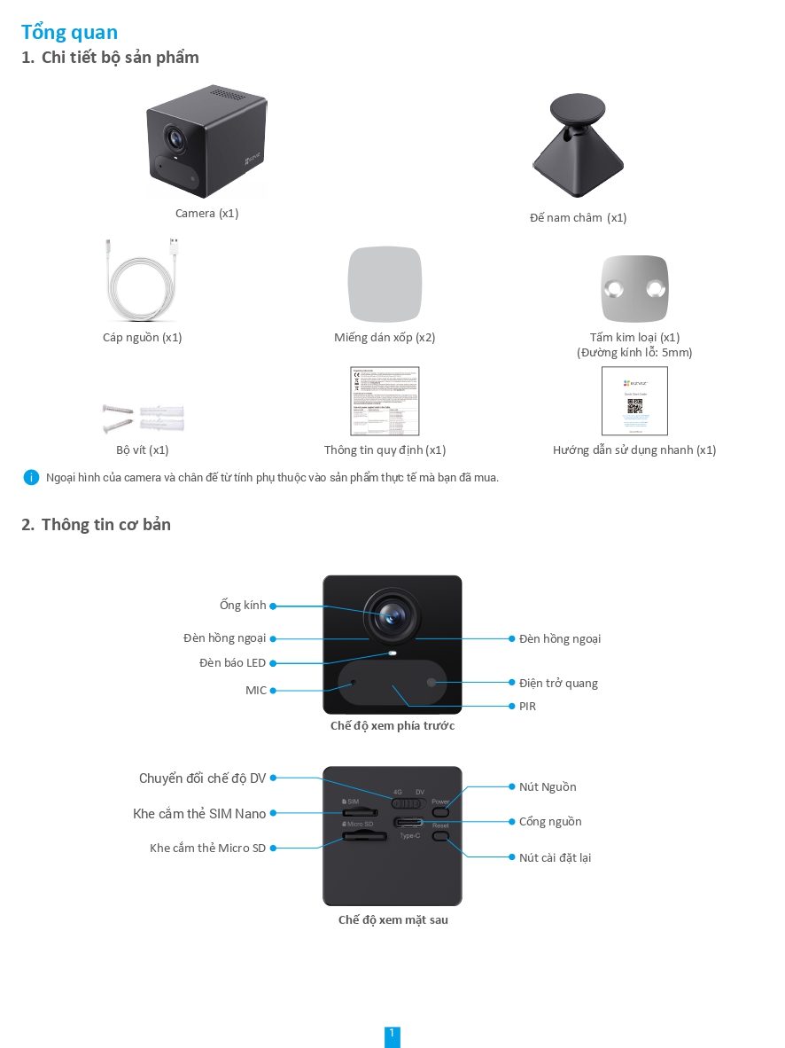 Camera Wifi dùng pin 3MP EZVIZ CB2 4G (2K)