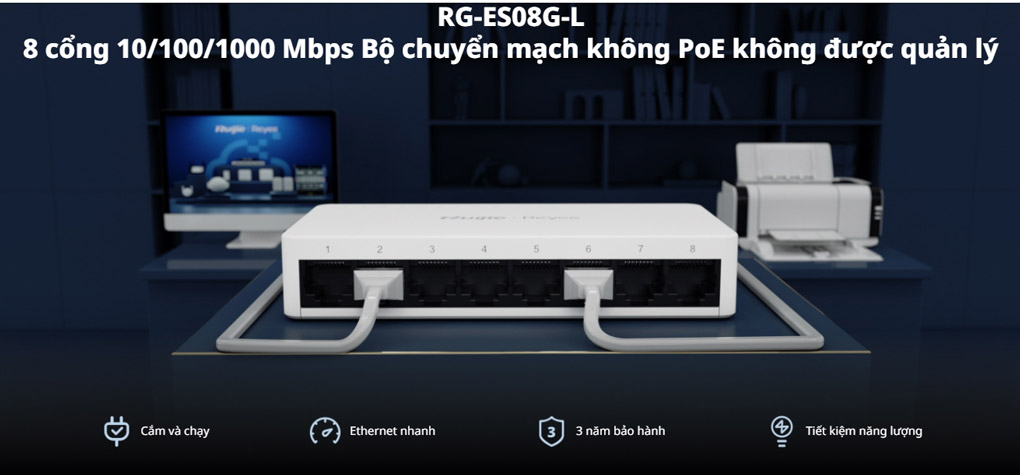 Switch Reyee 8 port GiGA 1000M RG-ES08G-L