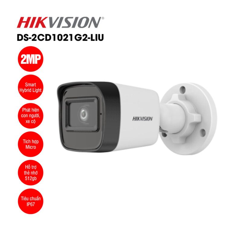 Camera IP 2MP thân trụ HIKVISION DS-2CD1021G2-LIU