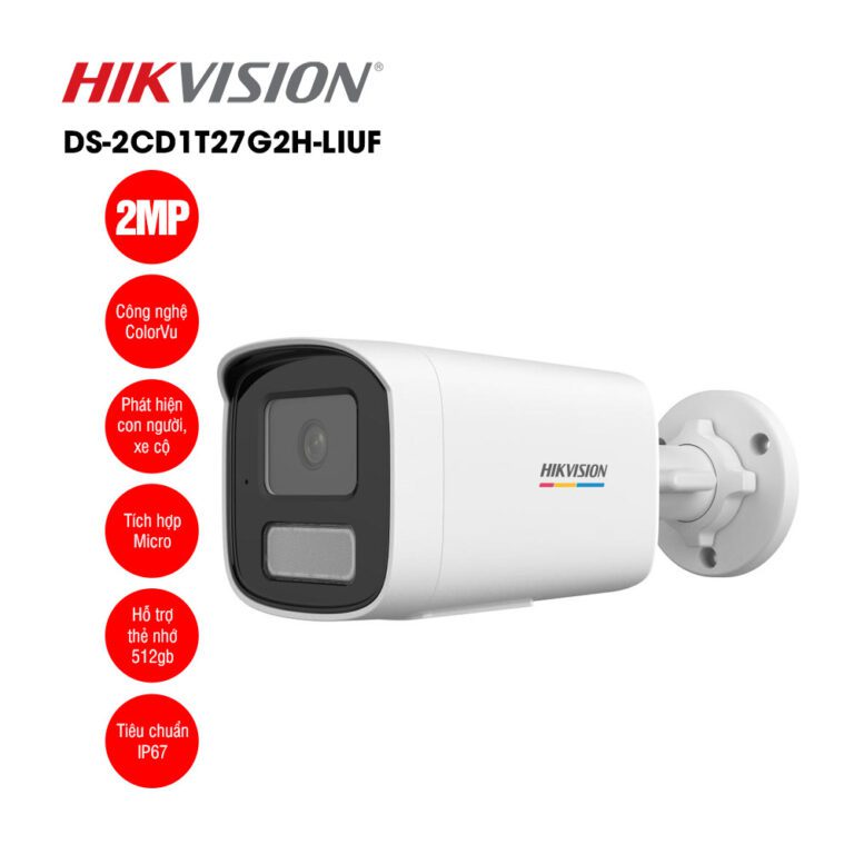 Camera IP 2MP thân trụ HIKVISION DS-2CD1T27G2H-LIUF