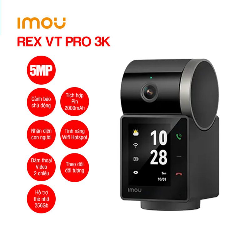 Camera Wifi iMOU REX VT Pro 5MP [Gọi Video 2 Chiều, Tích hợp pin 2000mAh]