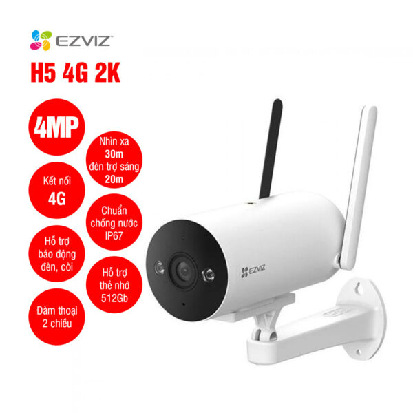 Camera ngoài trời không dây EZVIZ H5 4G 2K 1 Camera ngoài trời không dây EZVIZ H5 4G 2K