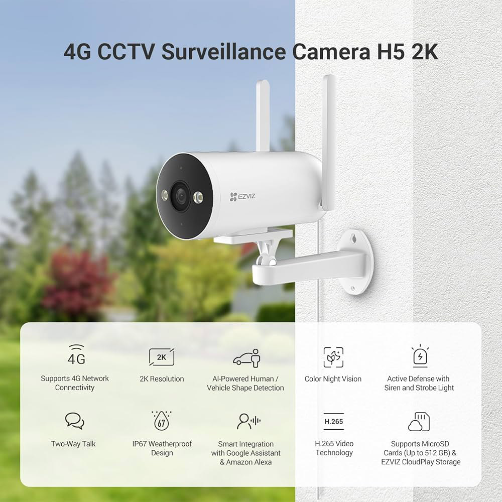 Camera ngoài trời không dây EZVIZ H5 4G 2K 4 Camera ngoài trời không dây EZVIZ H5 4G 2K