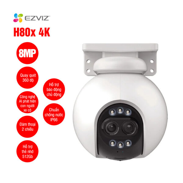 Camera WiFi quay quét EZVIZ H80x Dual 4K 10MP 1 Camera WiFi quay quét EZVIZ H80x Dual 4K 10MP