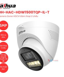 Camera Dome HDCVI Đàm thoại 2 chiều 5MP Dahua DH-HAC-HDW1500TQP-IL-T