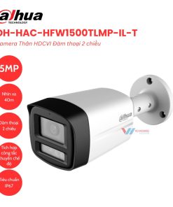 Camera Thân HDCVI Đàm thoại 2 chiều 5MP Dahua DH-HAC-HFW1500TLMP-IL-T