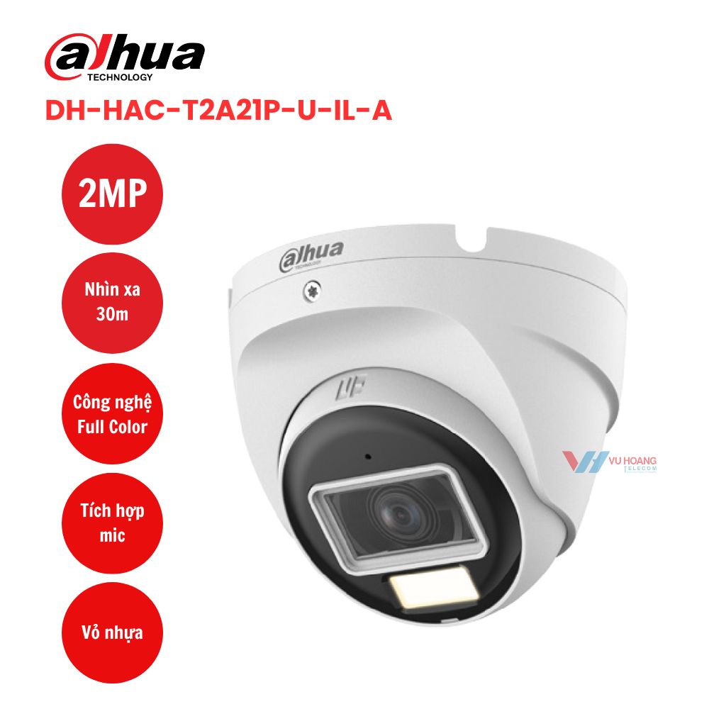 Camera HDCVI 2MP DAHUA DH-HAC-T2A21P-U-IL-A 1 Camera HDCVI 2MP DAHUA DH-HAC-T2A21P-U-IL-A