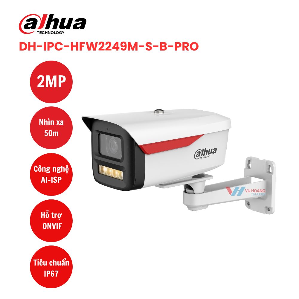 Camera IP 2MP DAHUA DH-IPC-HFW2249M-S-B-PRO (Có mic) 1 Camera IP 2MP DAHUA DH-IPC-HFW2249M-S-B-PRO (Có mic)