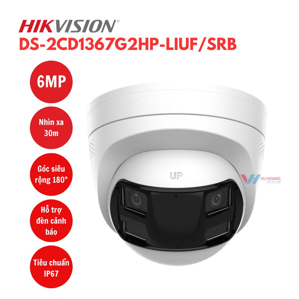 Camera IP 6MP Hikvision DS-2CD1367G2HP-LIUF/SRB 2 Camera IP 6MP Hikvision DS-2CD1367G2HP-LIUF/SRB - Ảnh 2