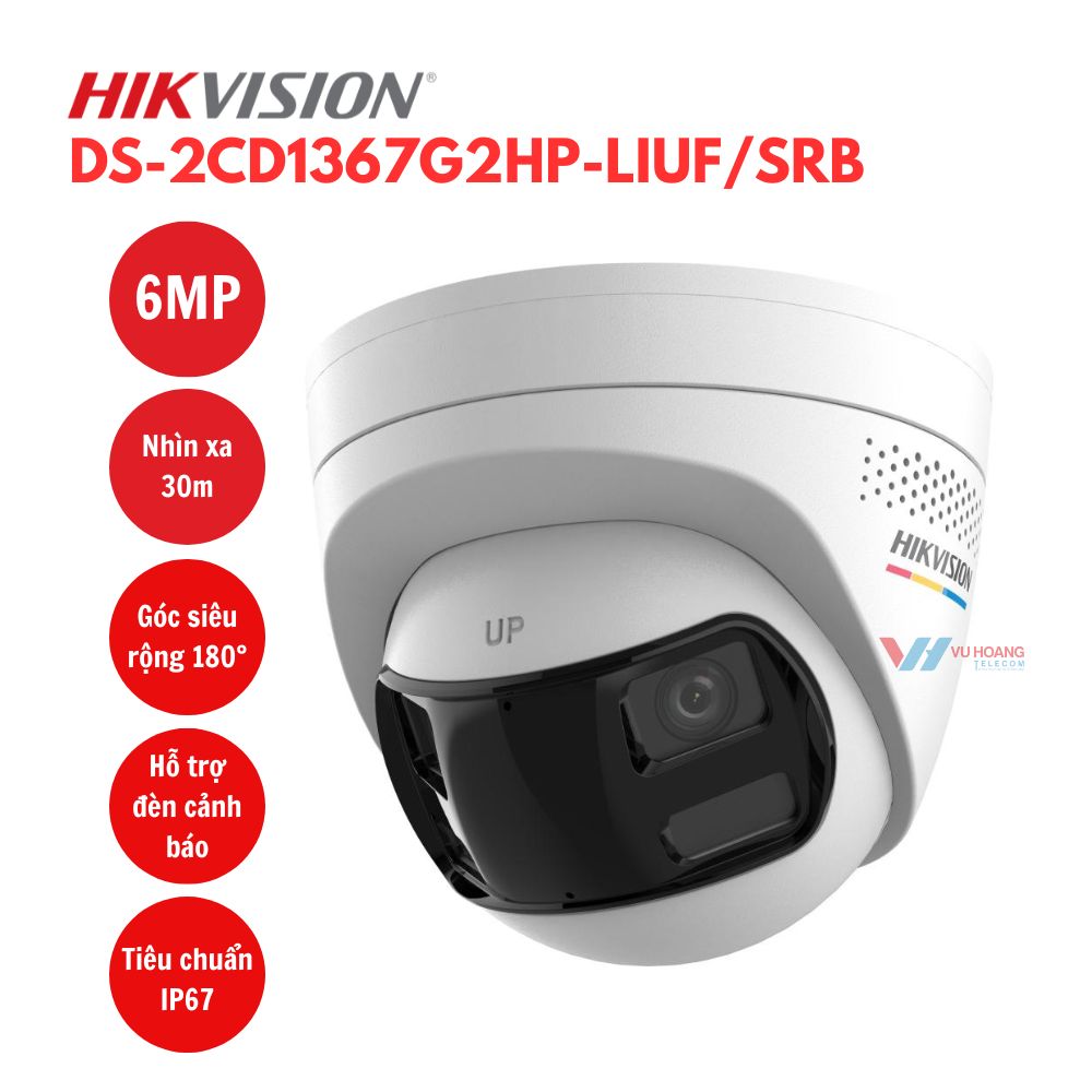 Camera IP 6MP Hikvision DS-2CD1367G2HP-LIUF/SRB 1 Camera IP 6MP Hikvision DS-2CD1367G2HP-LIUF/SRB