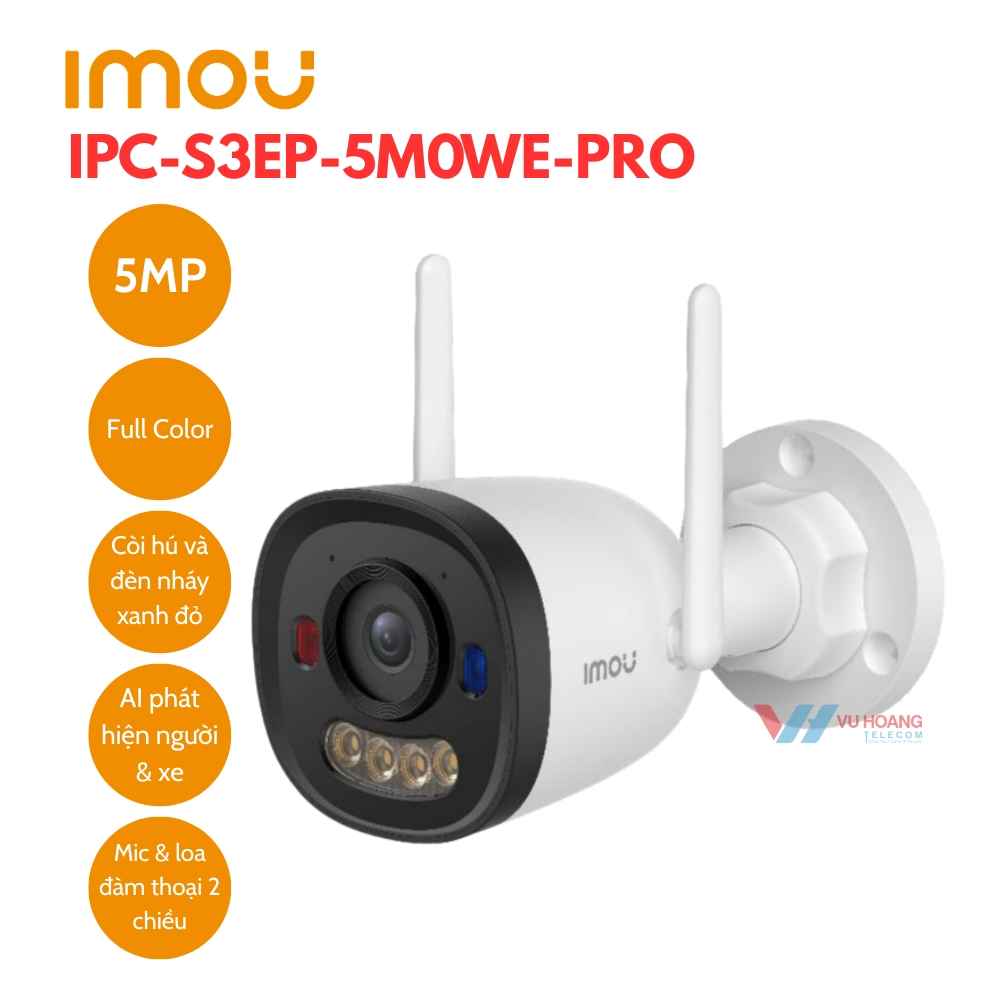 Camera Wifi ngoài trời Full color Bullet 3 Pro 5MP IMOU IPC-S3EP-5M0WE-PRO 1 Camera Wifi ngoài trời Full color Bullet 3 Pro 5MP IMOU IPC-S3EP-5M0WE-PRO