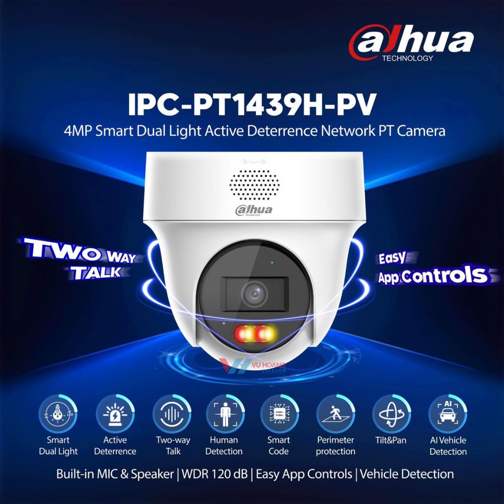 Camera IP PT 4MP DAHUA DH-IPC-PT1439H-PV 2 Camera IP PT 4MP DAHUA DH-IPC-PT1439H-PV - Ảnh 2