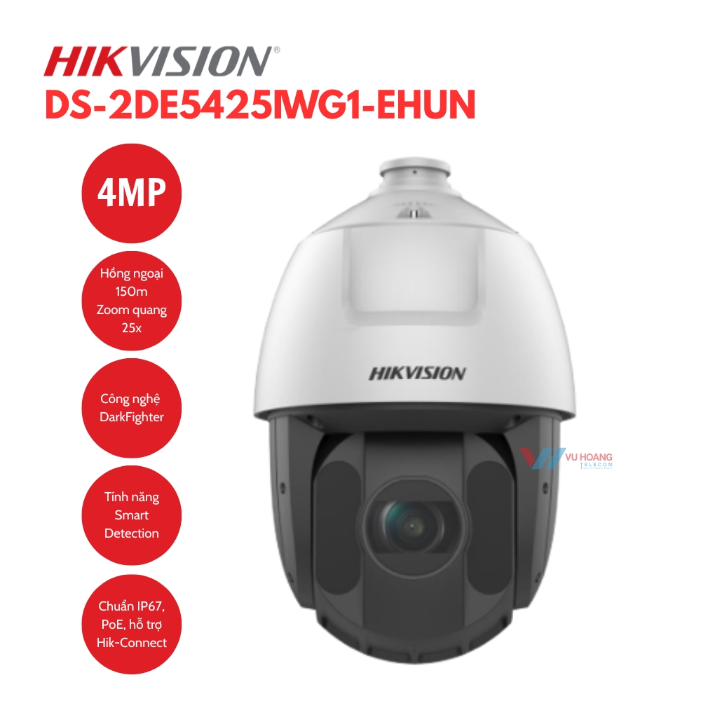 Camera IP Speed Dome 4MP Hikvision DS-2DE5425IWG1-EHUN 1 Camera IP Speed Dome 4MP Hikvision DS-2DE5425IWG1-EHUN