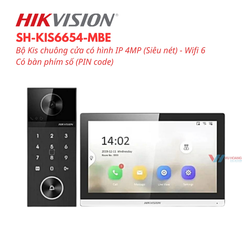 Bộ Kis chuông cửa có hình IP 4MP HIKVISION SH-KIS6654-MBE 1 Bộ Kis chuông cửa có hình IP 4MP HIKVISION SH-KIS6654-MBE