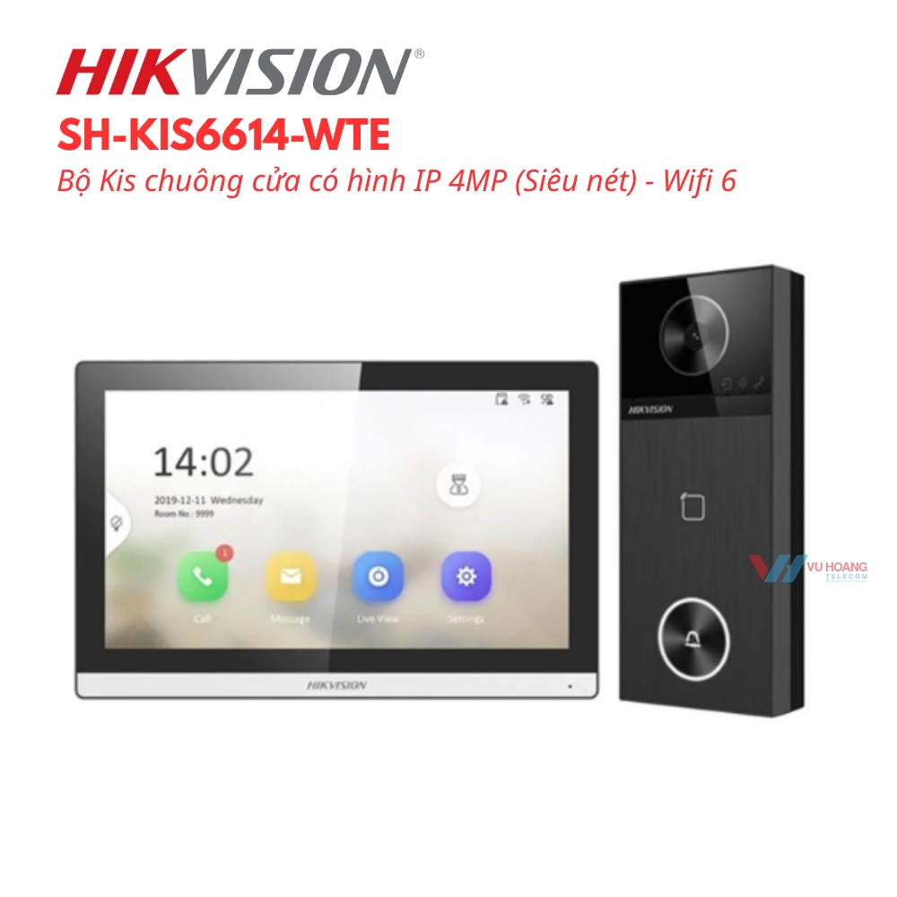 Bộ Kis chuông cửa có hình IP 4MP HIKVISION SH-KIS6614-WTE 1 Bộ Kis chuông cửa có hình IP 4MP HIKVISION SH-KIS6614-WTE