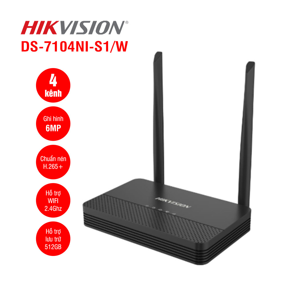 Đầu ghi hình NVS 4 kênh Hikvision DS-7104NI-S1/W 1 Đầu ghi hình NVS 4 kênh Hikvision DS-7104NI-S1/W