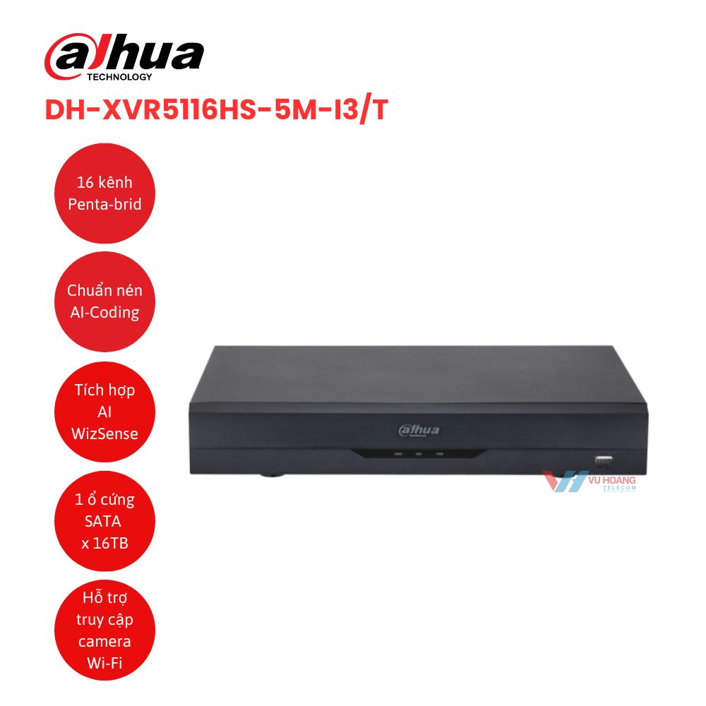 Đầu ghi IP 16 kênh DAHUA DH-XVR5116HS-5M-I3/T 1 Đầu ghi IP 16 kênh DAHUA DH-XVR5116HS-5M-I3/T