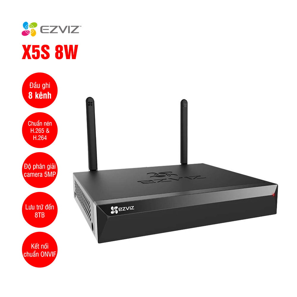 Đầu ghi không dây 8 kênh EZVIZ X5S 8W 1 Đầu ghi không dây 8 kênh EZVIZ X5S 8W