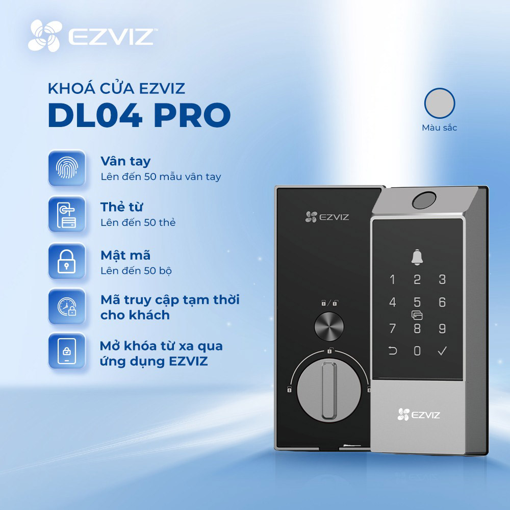 Khóa chốt thông minh EZVIZ DL04 Pro 2 Khóa chốt thông minh EZVIZ DL04 Pro - Ảnh 2