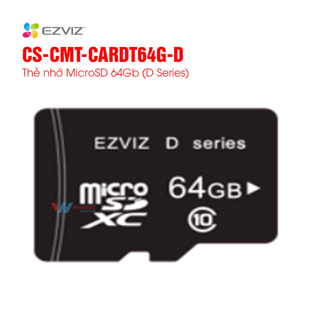 Thẻ nhớ giám sát MicroSD 64Gb EZVIZ CS-CMT-CARDT64G-D 1 Thẻ nhớ giám sát MicroSD 64Gb EZVIZ CS-CMT-CARDT64G-D